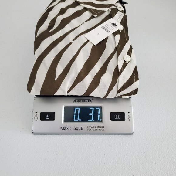 Talbots Womens Aimal Print Button Up Blouse Size L Long Sleeve Light Weight NWT - Picture 8 of 9